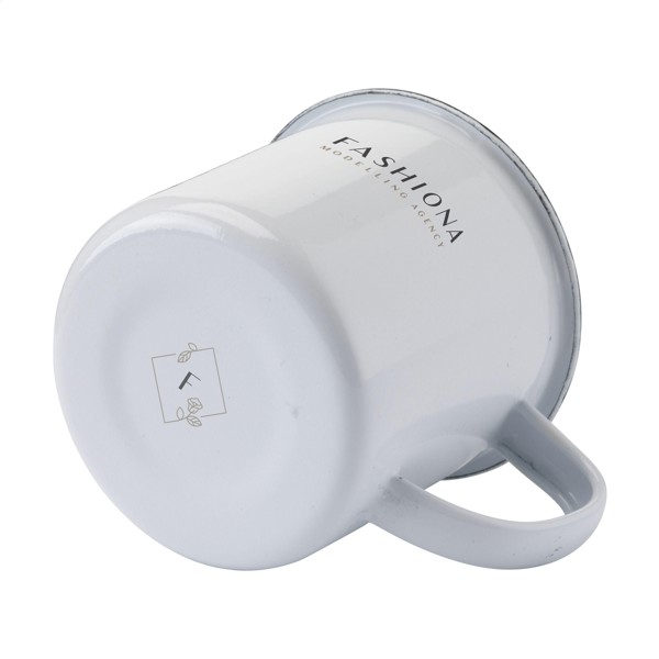 Retro Mug Émail 350 ml - blanc/noir