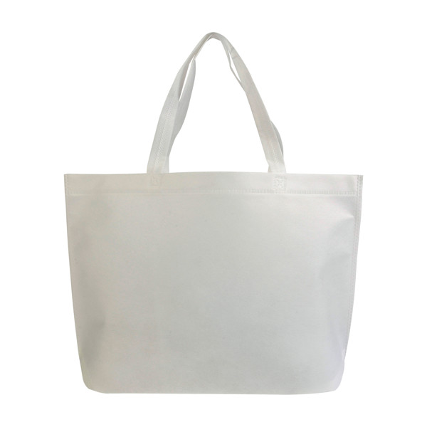 Non-Woven Thermowelved Shopping Bag With Gusset To The Bottom - White