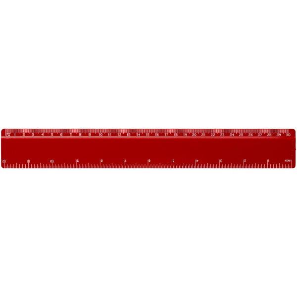 Plastové pravítko 30 cm Renzo - Červená s efektem námrazy