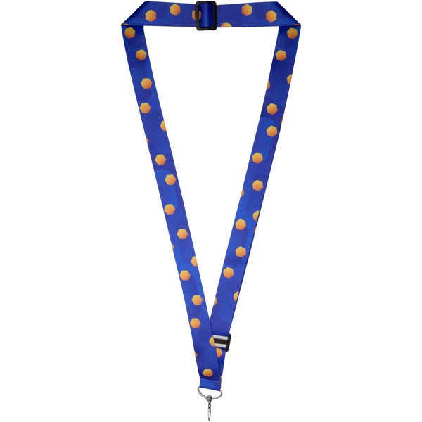 Liv adjustable sublimation lanyard - Black / White