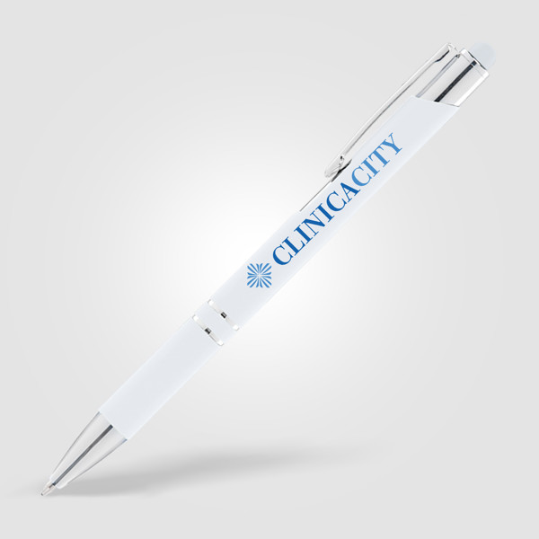 Crosby Softy Pen w/Top Stylus - White / Laser