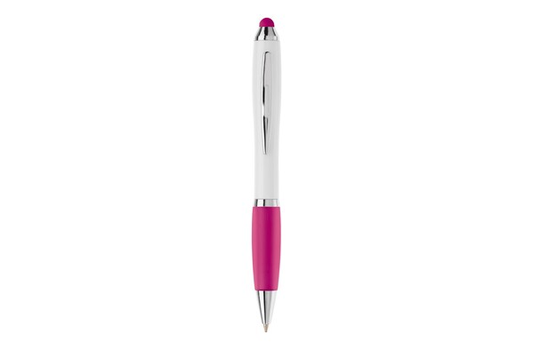Ball pen Hawaï stylus hardcolour - White / Pink