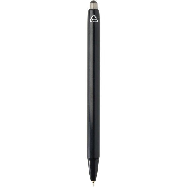 Glen RCS recycled bi-injected ballpoint pen (blue ink) - Black