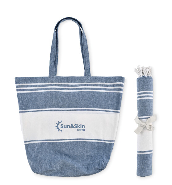 Sac de plage avec serviette Hummum - Bleu