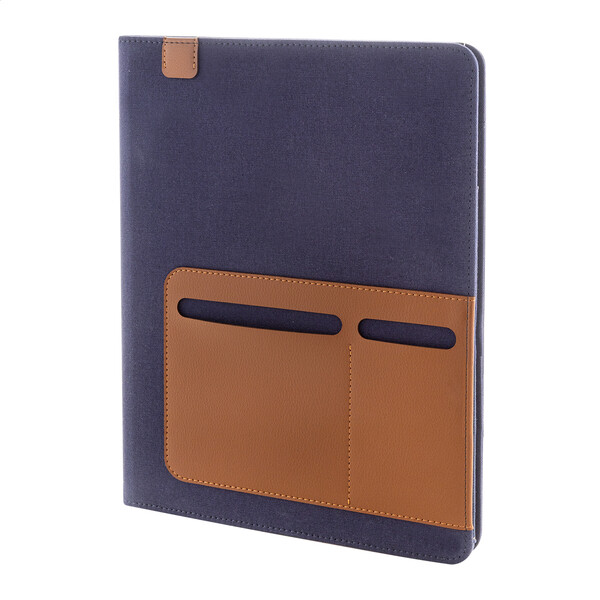 Porte-documents en canvas recyclé Capudo A4 - Bleu