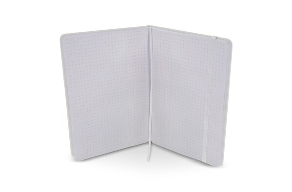 Cahier A5 PU avec pages pointillées - Blanc