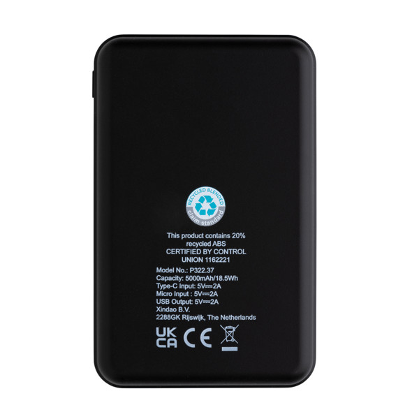 Xd Collection powerbank 5000 mAh, recikliran ABS