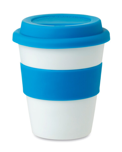 Gobelet PP, couvercle silicone Astoria - Bleu