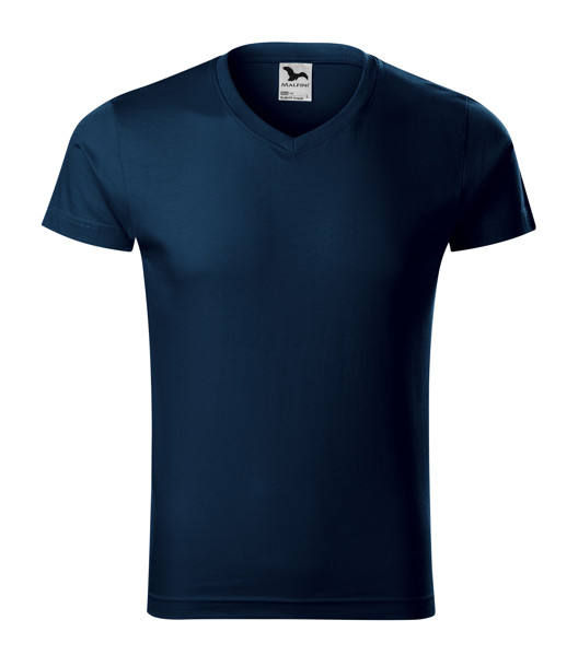 Tričko Pánské Malfini® Slim Fit V-Neck - Námořní Modrá / 2XL