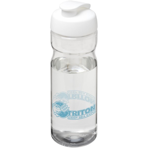Bidon H2O Base® o pojemności 650 ml z wieczkiem zaciskowym - Przezroczysty / Biały