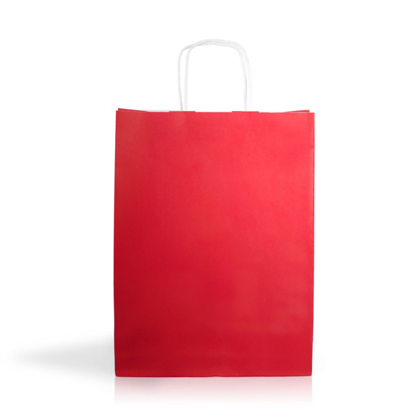 Sac Papier Kraft 90G/M2 24X32x11cm - Coloré - Rouge