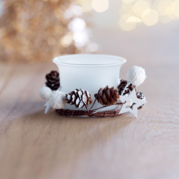 Christmas candle holder Bougie - White