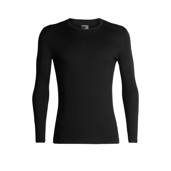 Icebreaker Men's 200 Oasis LS Crewe - BLACK - X/S