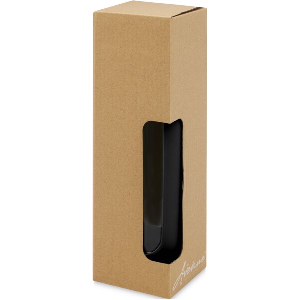 Tidan 600 ml borosilicate glass bottle with silicone grip - Black