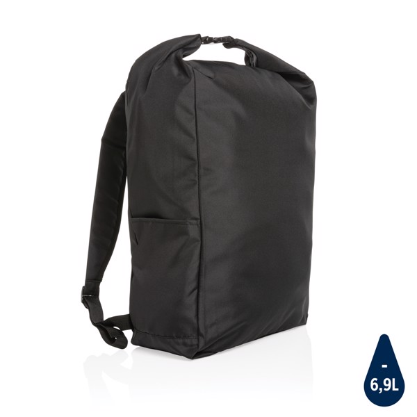 Impact AWARE™ RPET lagani rolltop ruksak - Crna