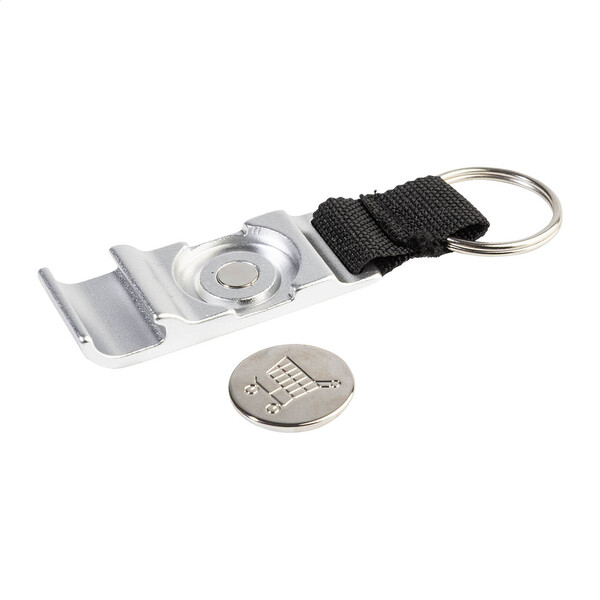 Bottle Opener Trolley Keyring OpenCart - Silver