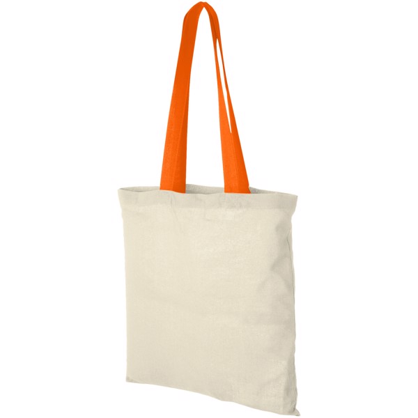 Sac coton Nevada 100 gr/m² avec poignées de couleur 7L - Naturel / Orange