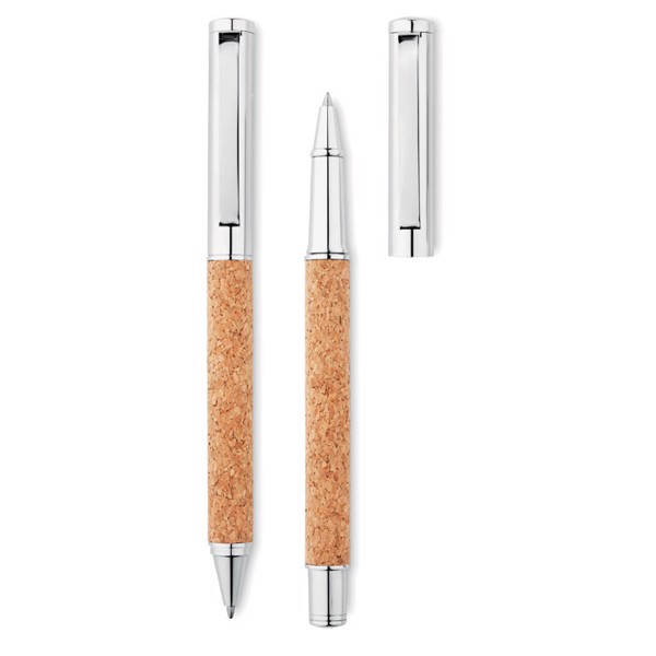 MB - Metal Ball pen set in cork box Quercus