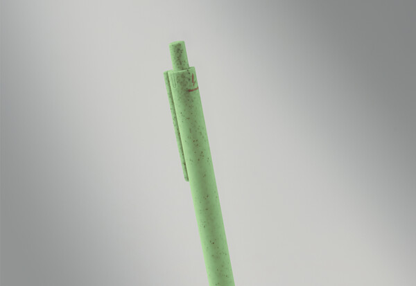 Stylo poussoir blé paille  PP. Pecas - Vert