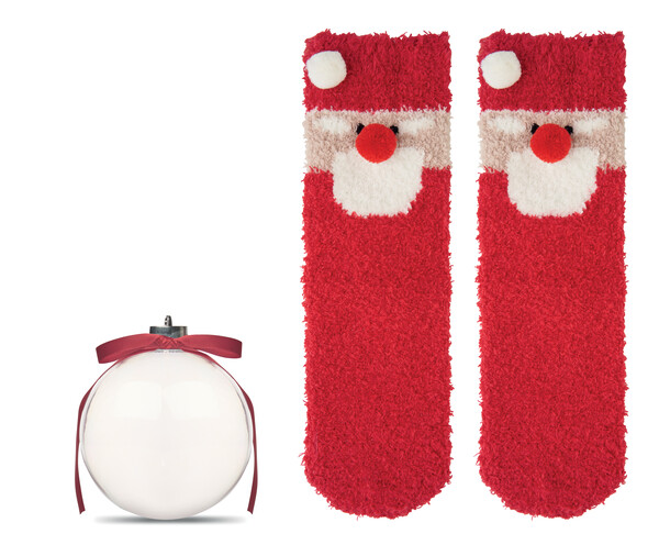 Santa socks in bauble ornament Snug M