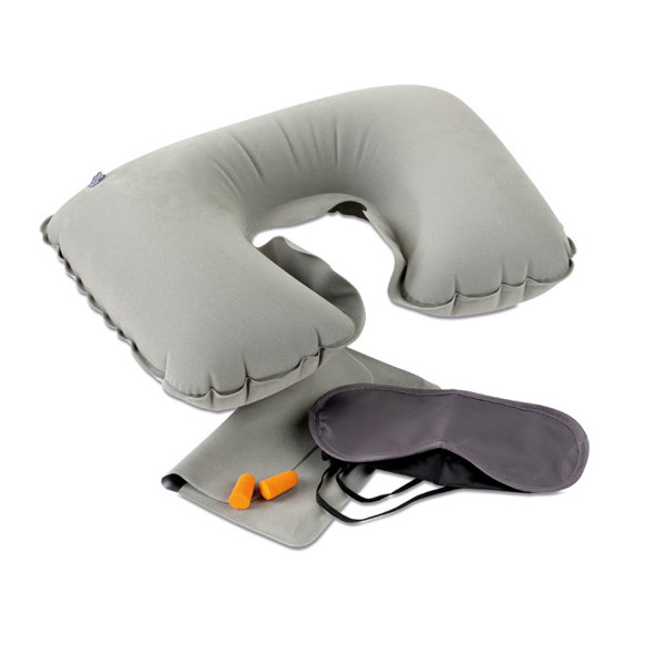 Set w/ pillow eye mask plugs Travelplus - Grey