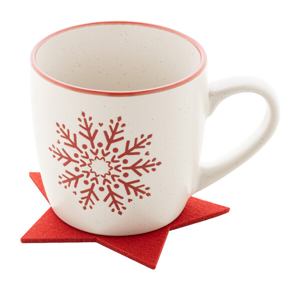 Rpet Christmas Coaster Set Vagnes - Red