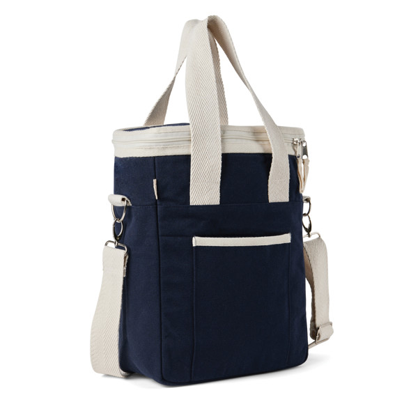 Vinga Volonne cooler tote, recycled canvas 500 gsm - Surf Blue / Off White