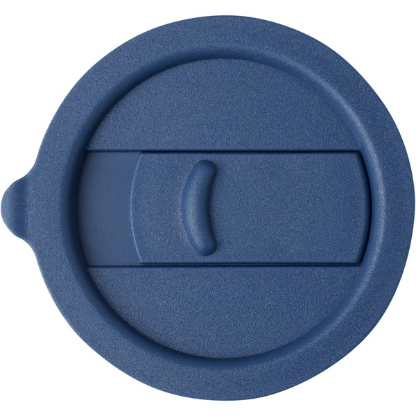 Gobelet en céramique Java de 330 ml avec revêtement en silicone et couvercle en plastique - Bleu