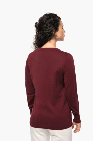 Ladies' V-Neck Jumper - Light Royal Blue / XS