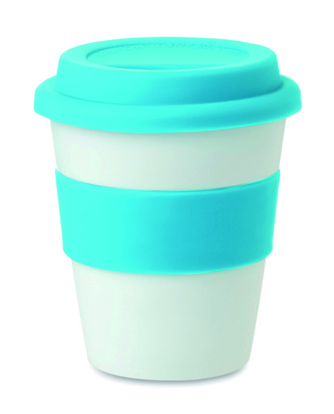 Gobelet PP, couvercle silicone Astoria - Turquoise