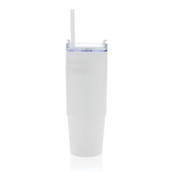 Kozarec Tana 900 ml, dvojna stena iz reciklirane plastike - Bela