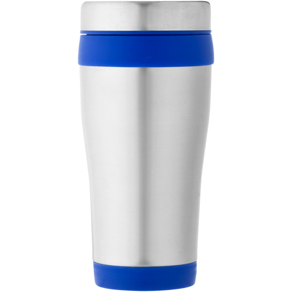 Gobelet avec isolation Elwood de 410 ml en acier inoxydable recyclé certifié RCS - Bleu
