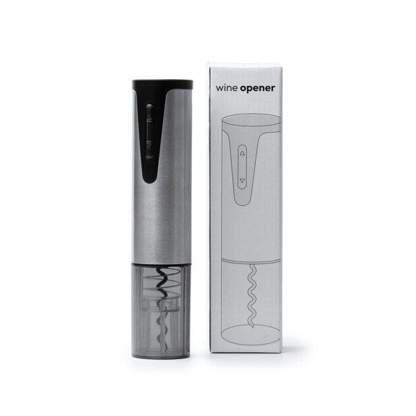 Sacacorchos eléctrico personalizado de acero inoxidable y ABS recargable por USB-C
