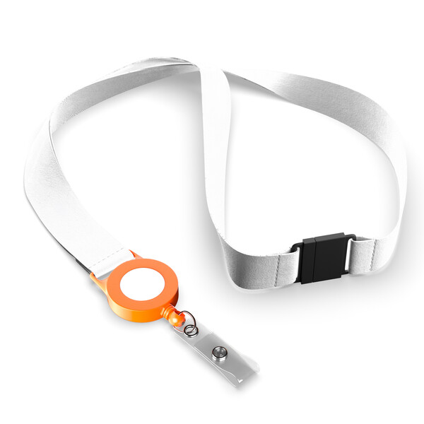 Polyester sublimation badge reel lanyard - Orange