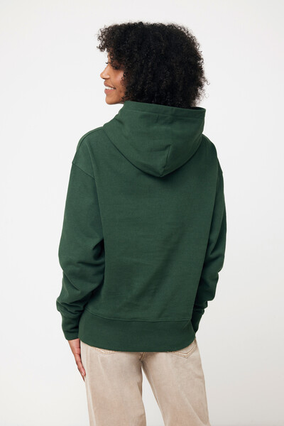 Mikina s kapucí Iqoniq Yoho relaxed fit z recykl. bavlny - Forest Green / XXL
