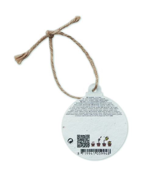 Bauseed Christmas ornament, seed paper 80x70 mm