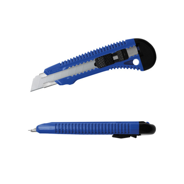 CUTTER PLASTIQUE PROFESSIONNEL AVEC GUIDE METAL ET BLOCAGE DE LAME - Jaune