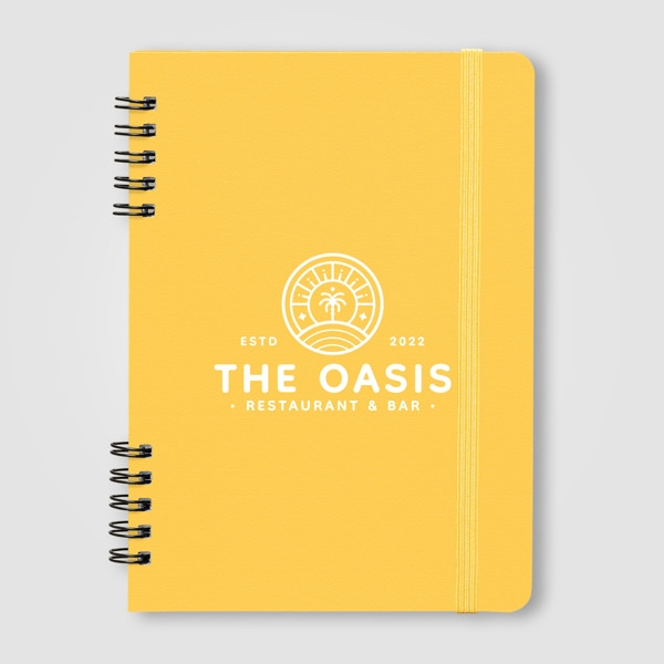 Jora Spiral Bound Notebook - A5 - Yellow / Silkscreen