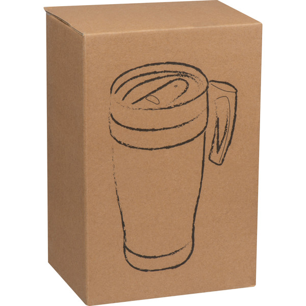 Plastic thermal travel mug – 400 ml JOYCE - White