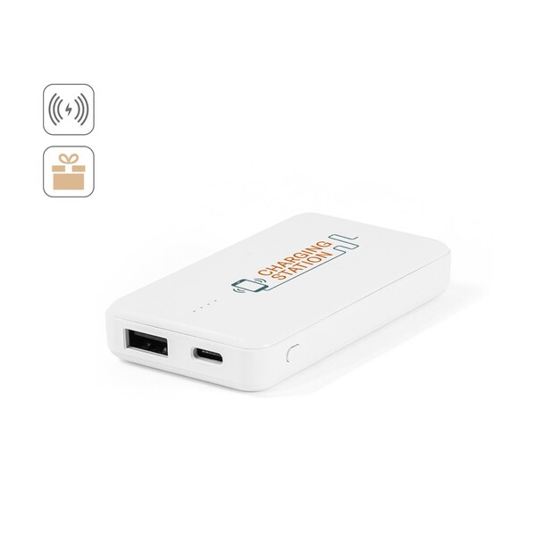 SHERYL. Prijenosna baterija 4'000 mAh od recikliranog ABS-a (100% rABS) - Bijela
