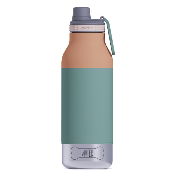 Asobu® Buddy Bottle: Portable Water Bottle with Dog Bowl - Pastel Green 