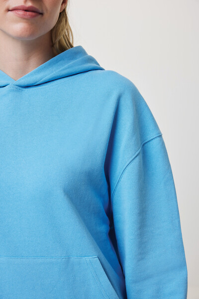 Mikina s kapucí Iqoniq Yoho relaxed fit z recykl. bavlny - Tranquil Blue / M