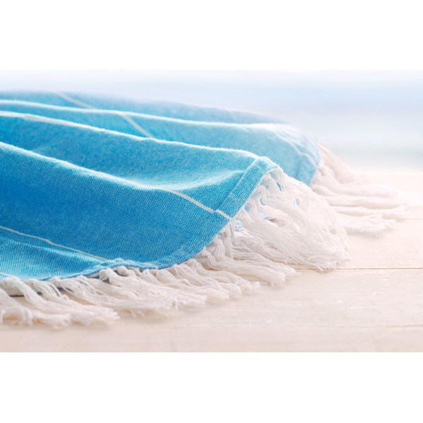 Round beach towel cotton Round Malibu - Turquoise