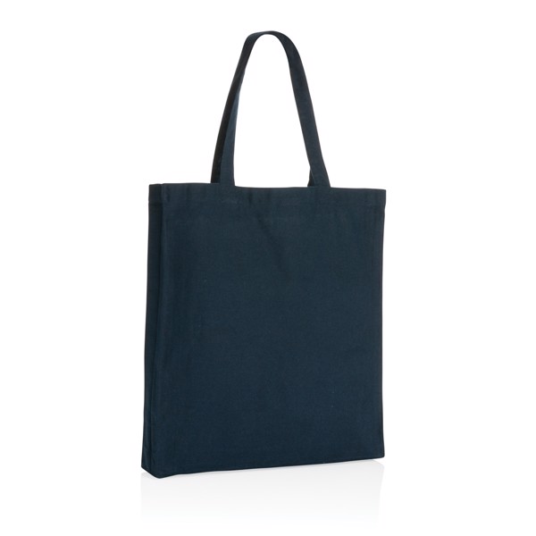 Sac tote en coton recyclé avec soufflet Impact AWARE™ - Bleu Marine
