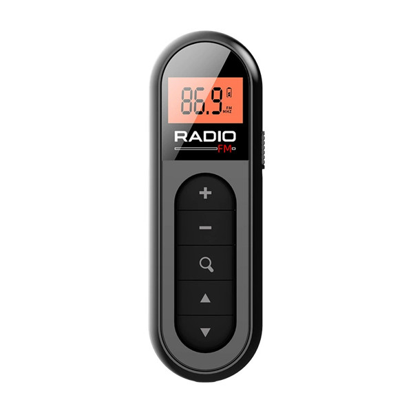Portable FM radio with headphones - WHITE