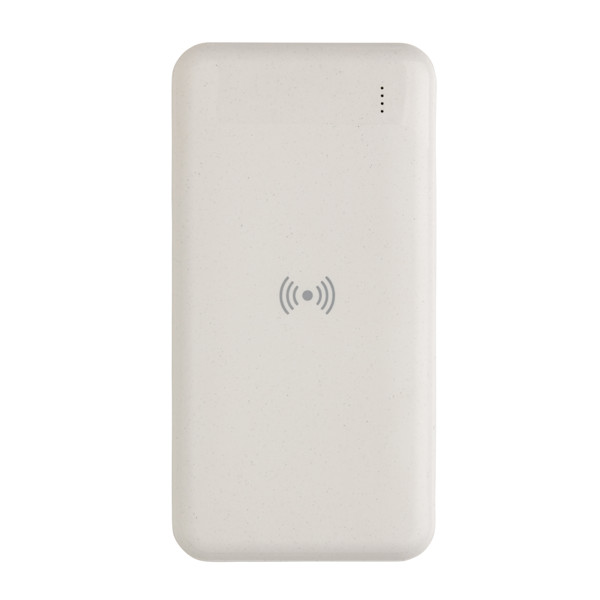 RCS standard recycled plastic wireless powerbank - White