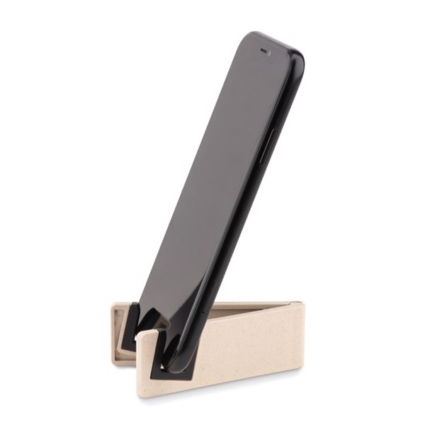 Standol+ phone holder bamboo fibre, foldable - White