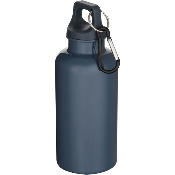 Bouteille d’eau Oregon de 400 ml en plastique recyclé uni certifié RCS avec mousqueton - Bleu hale