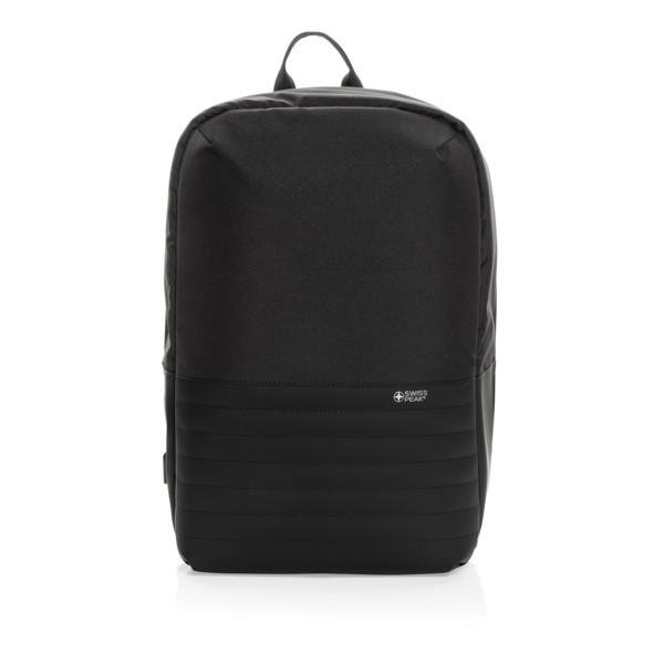 RFID nedobytný batoh na notebook Swiss Peak z RPET AWARE™ - Černá