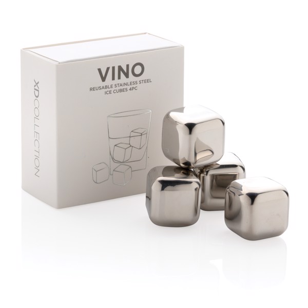 Re-usable stainless steel ice cubes 4pc